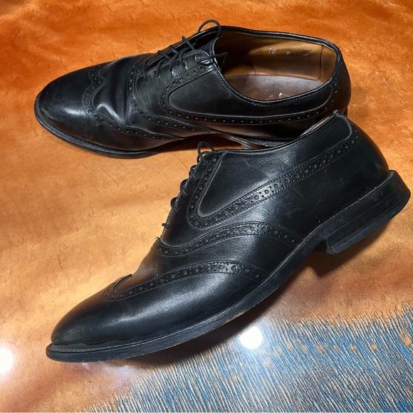 Allen Edmonds Birmingham Black Leather Wingtip Oxfords size 10 - Picture 1 of 11